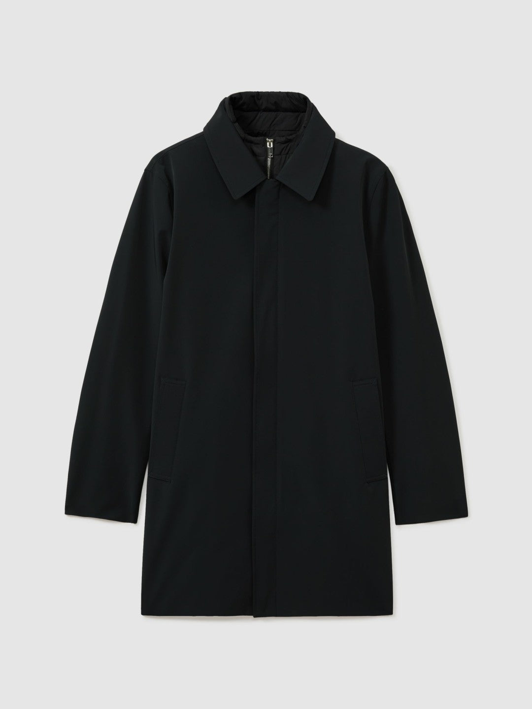 Hybrid Removable Funnel Neck Overcoat Navy | Men