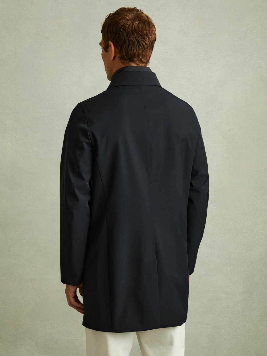 Hybrid Removable Funnel Neck Overcoat Navy | Men