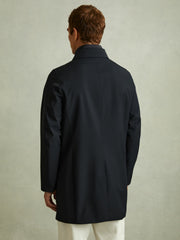 Hybrid Removable Funnel Neck Overcoat Navy | Men