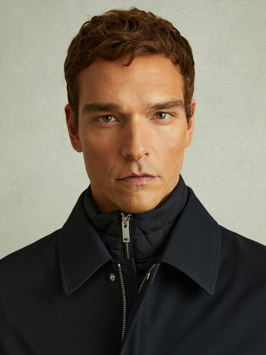 Hybrid Removable Funnel Neck Overcoat Navy | Men