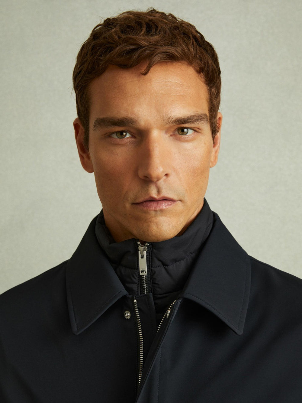 Hybrid Removable Funnel Neck Overcoat Navy | Men