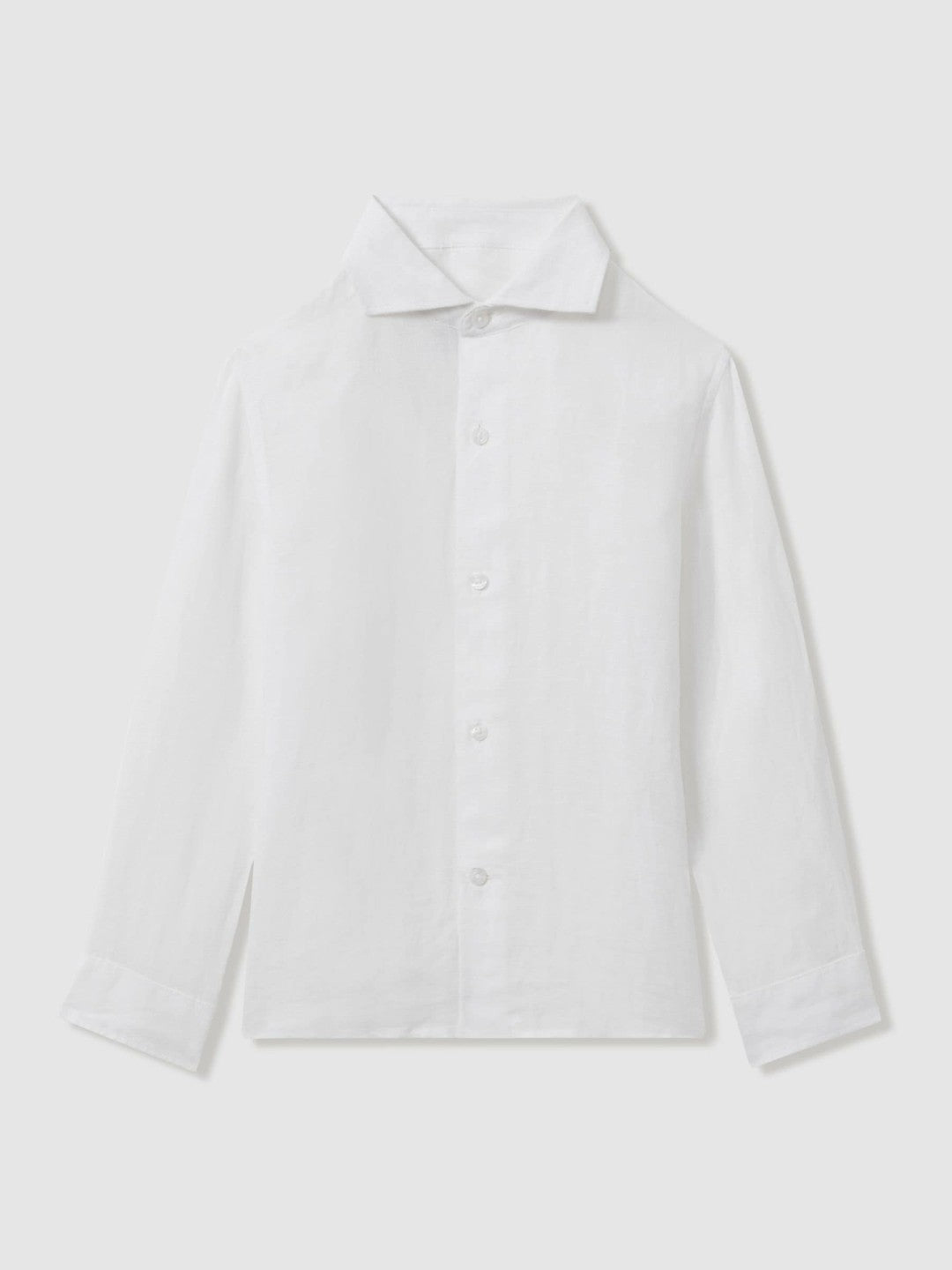 3-9 yrs Linen Cutaway Collar Shirt White | Children & Baby