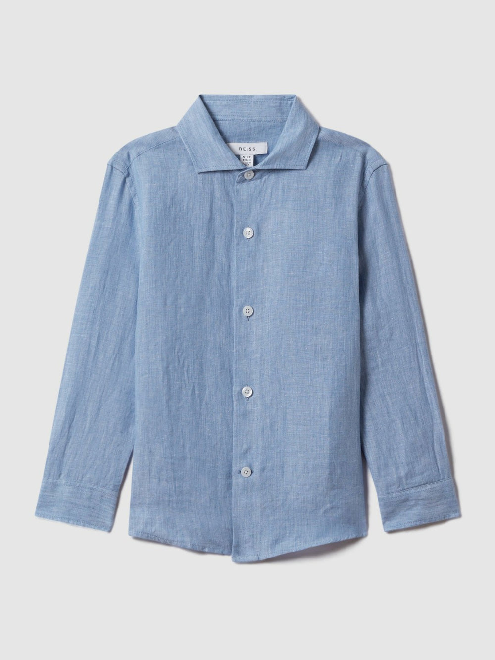 3-9 yrs Linen Cutaway Collar Shirt Sky Blue | Children & Baby