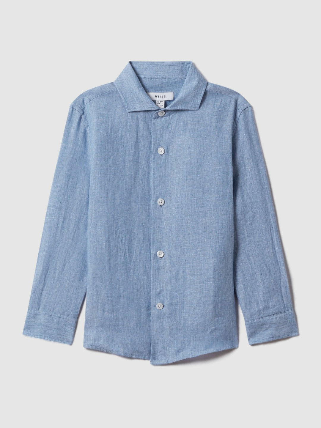 9-13 yrs Linen Cutaway Collar Shirt Sky Blue | Children & Baby