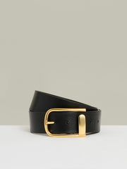 Leather Half Keeper Belt Black | Women