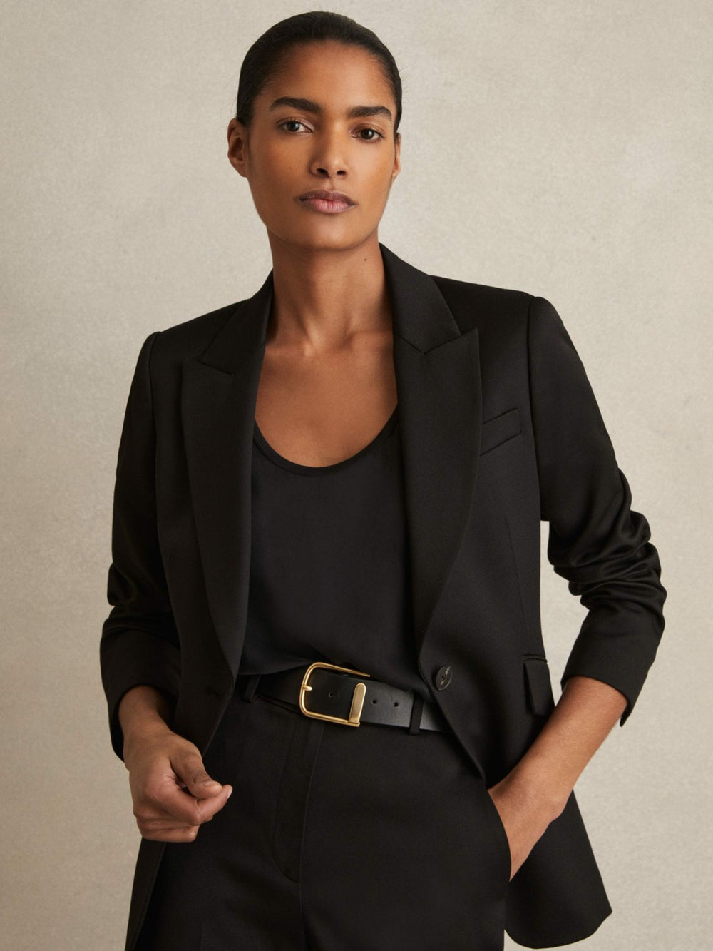 Leather Half Keeper Belt Black | Women