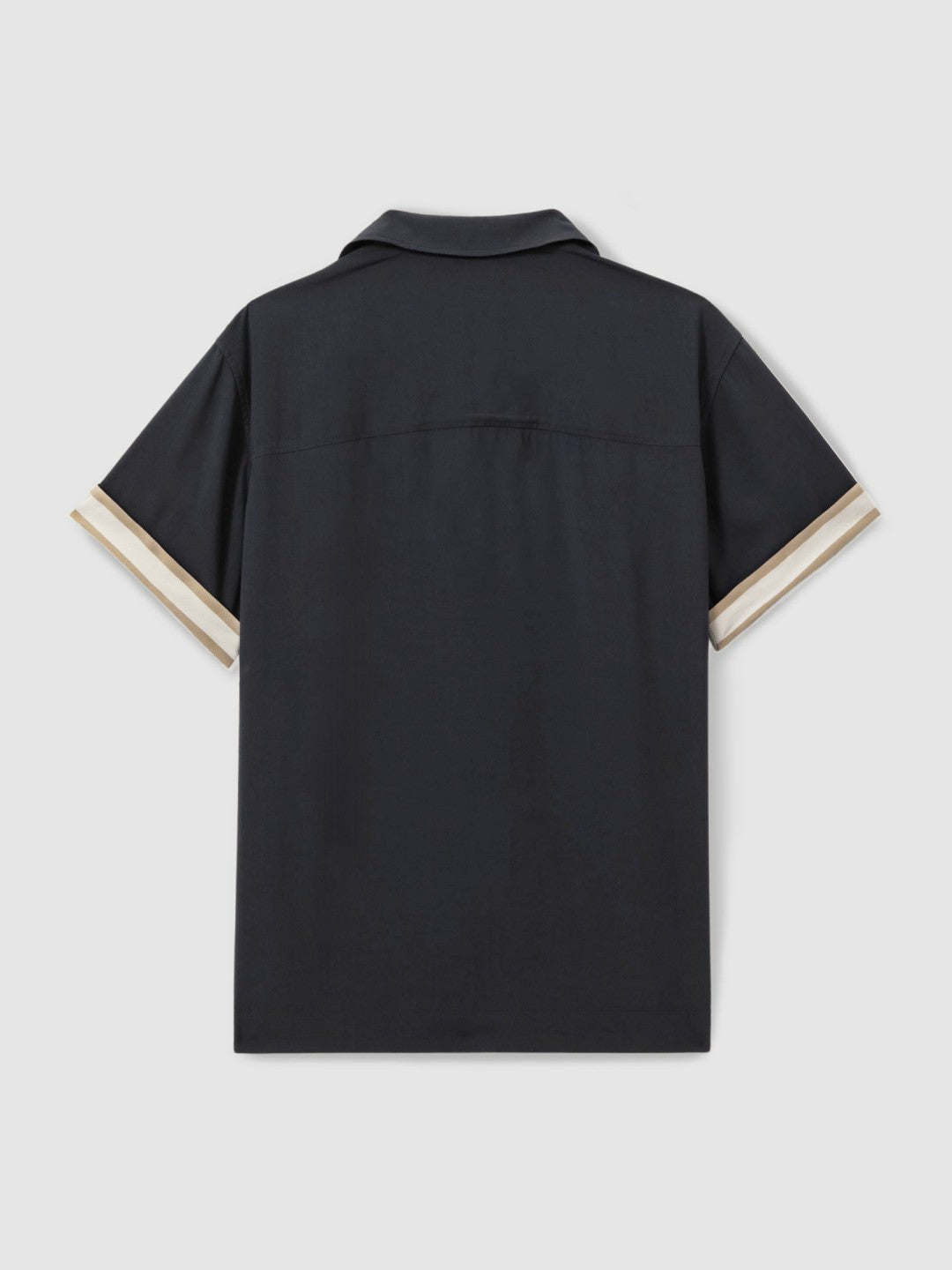 | Ché Cuff Detail Cuban Collar Shirt Navy | Men