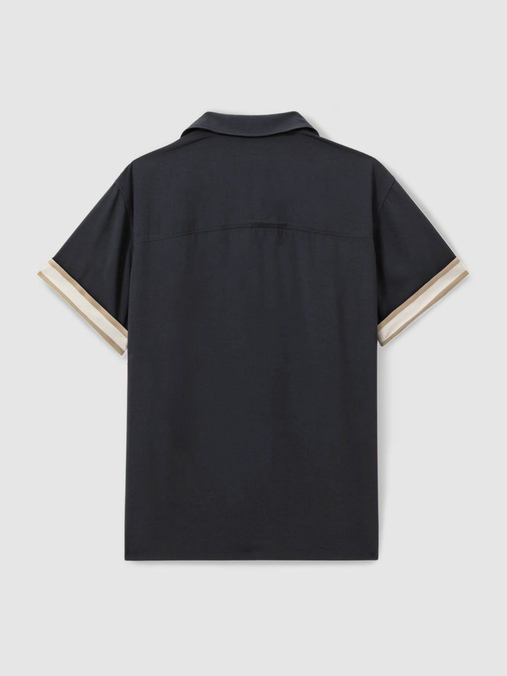 | Ché Cuff Detail Cuban Collar Shirt Navy | Men