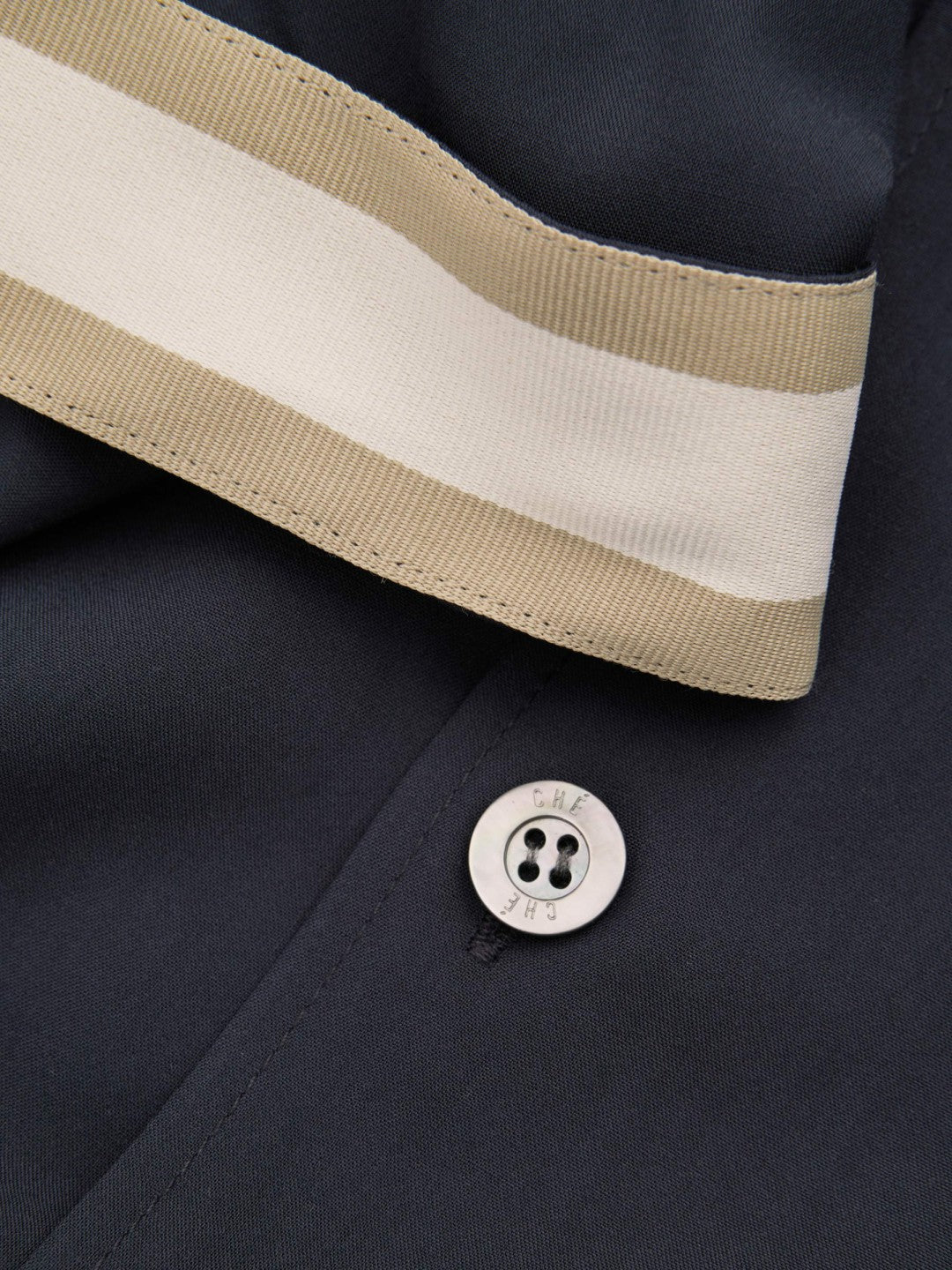 | Ché Cuff Detail Cuban Collar Shirt Navy | Men