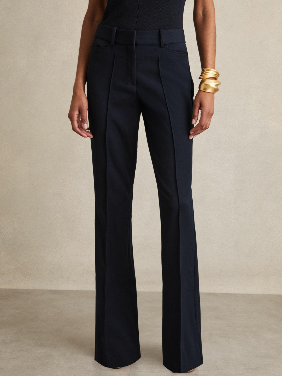 Flared Suit Trousers Navy | Women