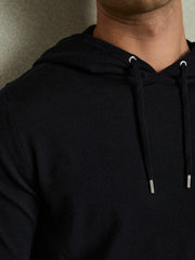 Merino Wool Drawstring Hoodie Navy | Men