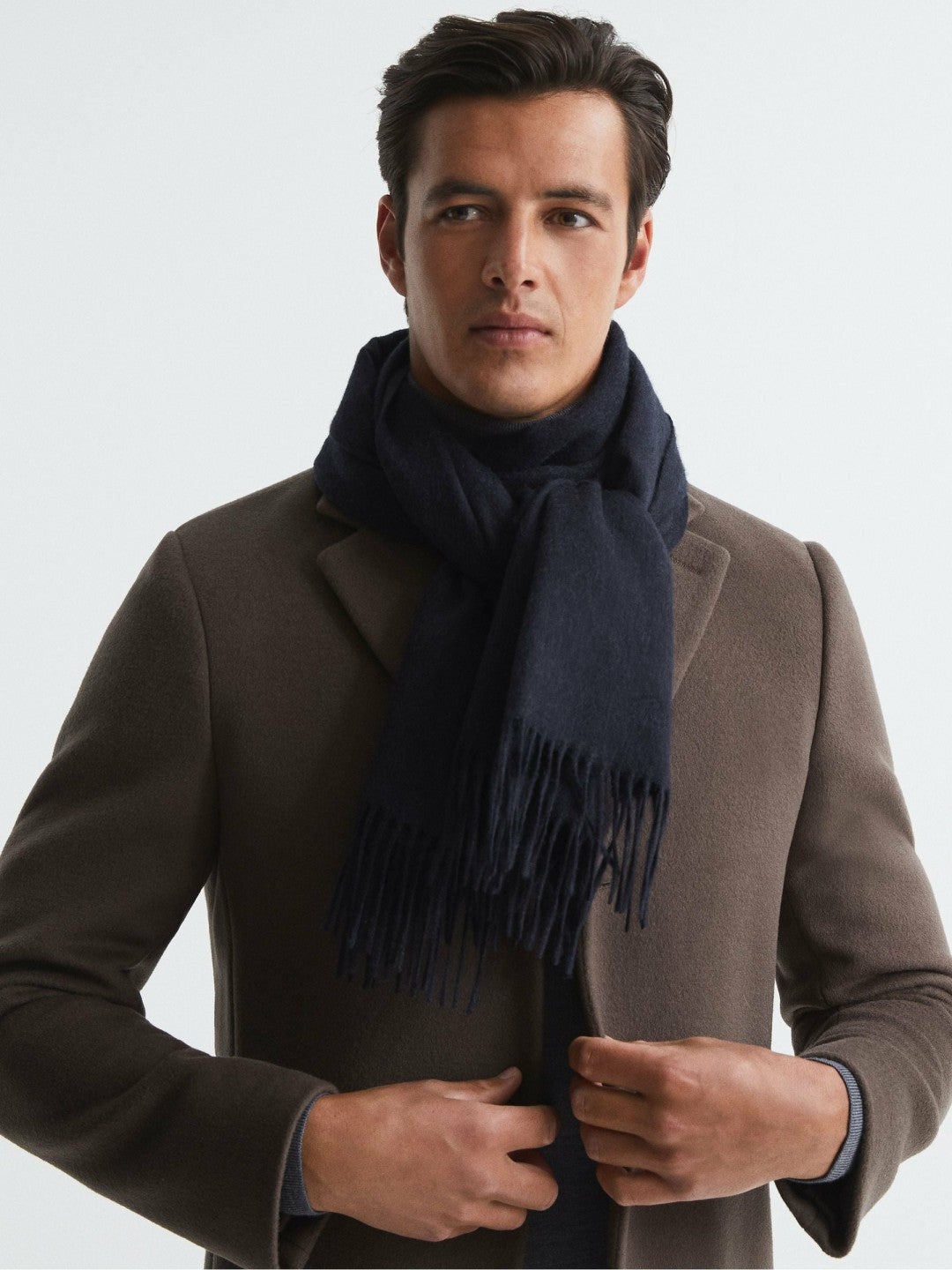 Wool and Cashmere Scarf Navy | Men