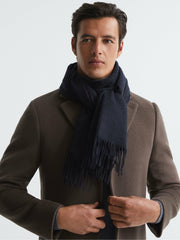 Wool and Cashmere Scarf Navy | Men