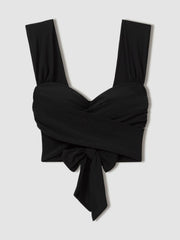 Wrap Design Bikini Top Black | Women