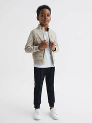 3-9 yrs Funnel Neck Quilted Hybrid Jacket Stone | Children & Baby