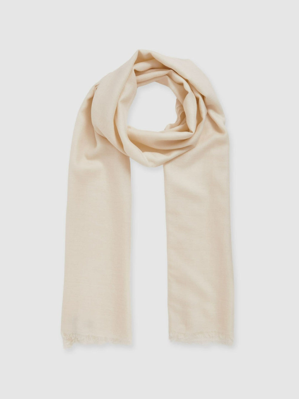 Wool-Cashmere Lightweight Scarf Off White | Women