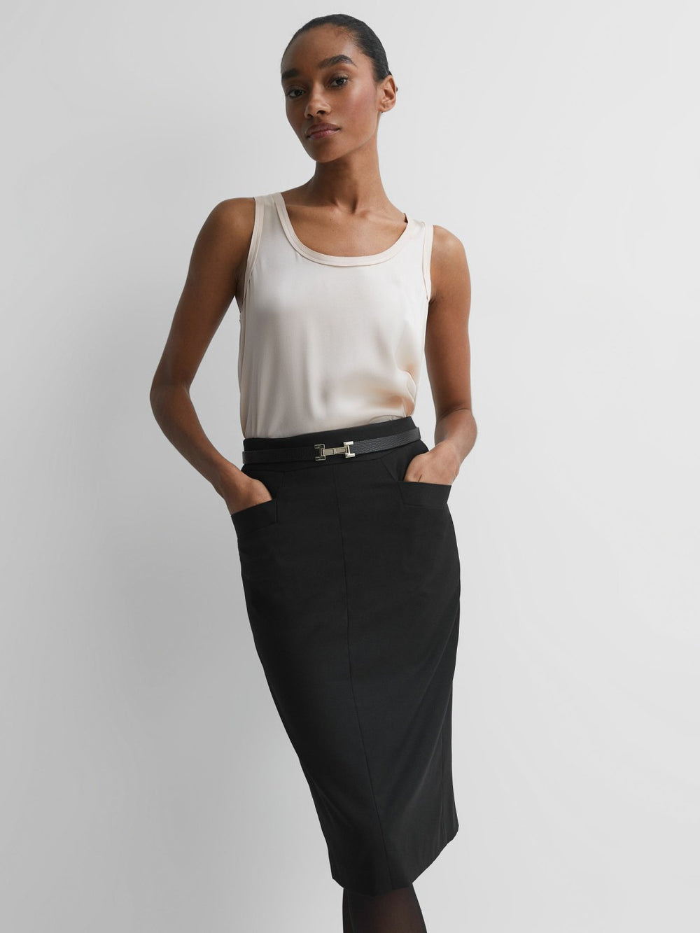 Petite Tailored Pencil Skirt Black | Women