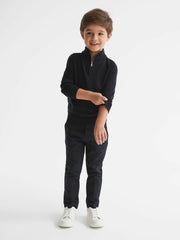 3-9 yrs Merino Wool Zip-Neck Jumper Navy | Children & Baby
