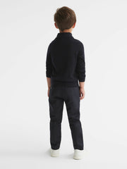 3-9 yrs Merino Wool Zip-Neck Jumper Navy | Children & Baby