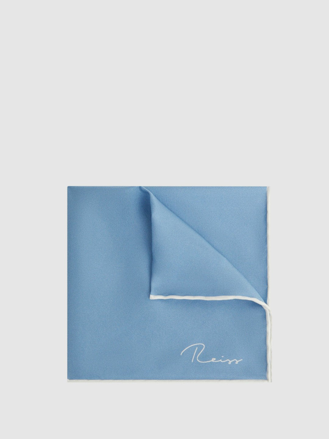 Plain Silk Pocket Square Soft Blue | Men