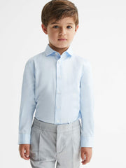 4-9 yrs Slim-Fit Cotton Shirt Soft Blue | Children & Baby