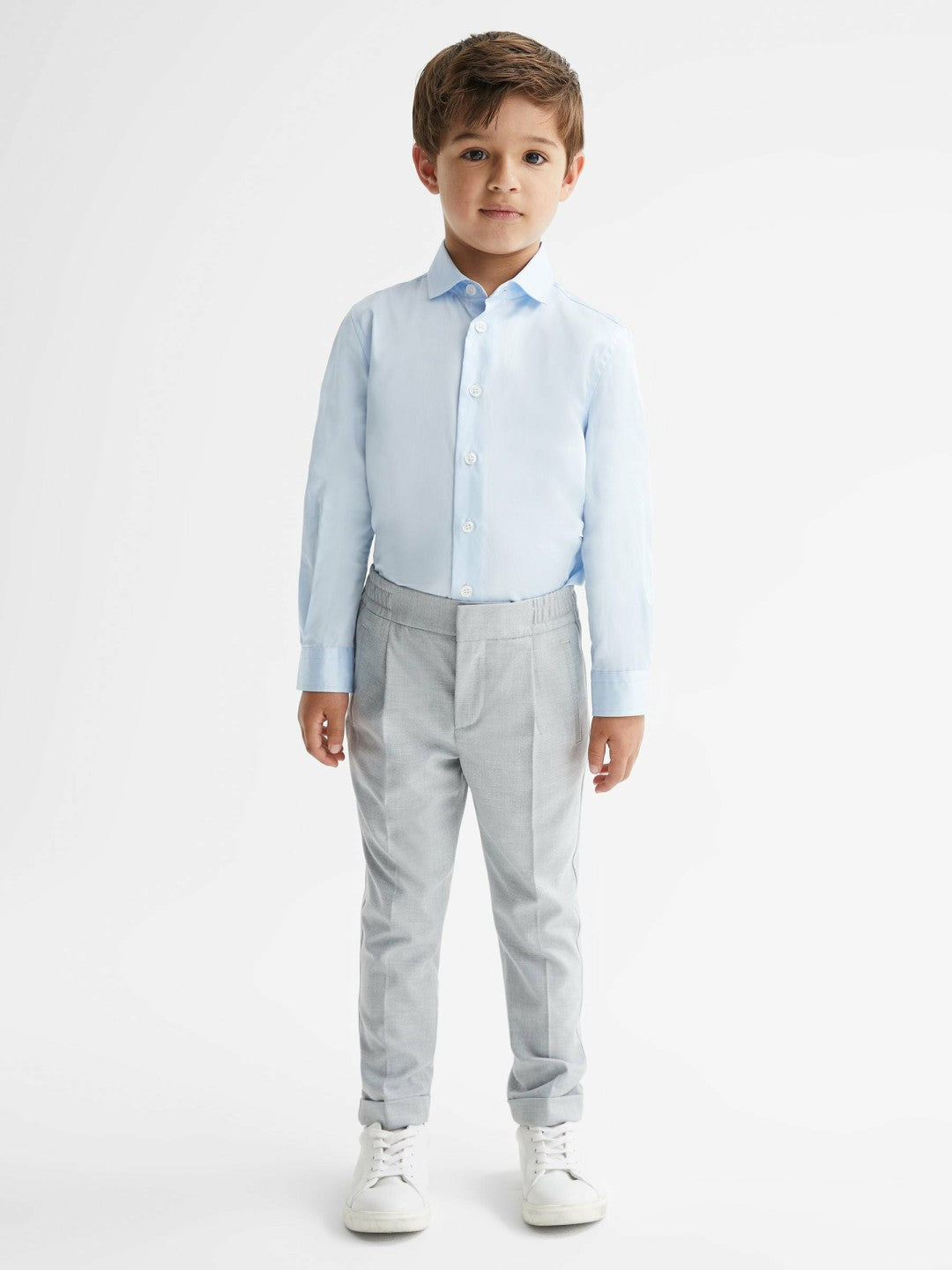 4-9 yrs Slim-Fit Cotton Shirt Soft Blue | Children & Baby