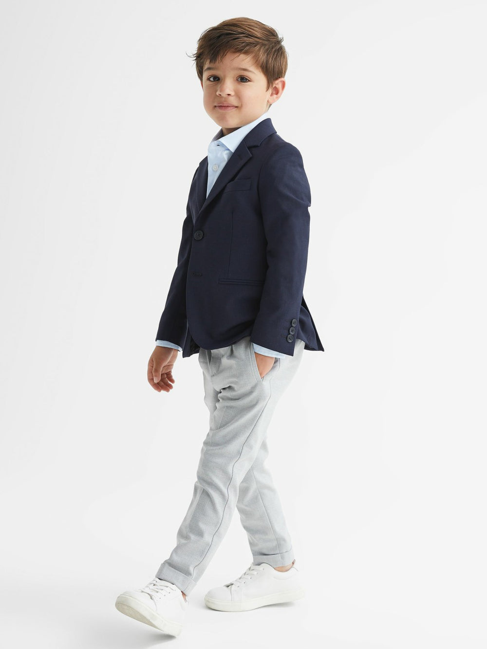 4-9 yrs Slim-Fit Cotton Shirt Soft Blue | Children & Baby