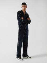 Velour Jogger With Piping Navy | Men