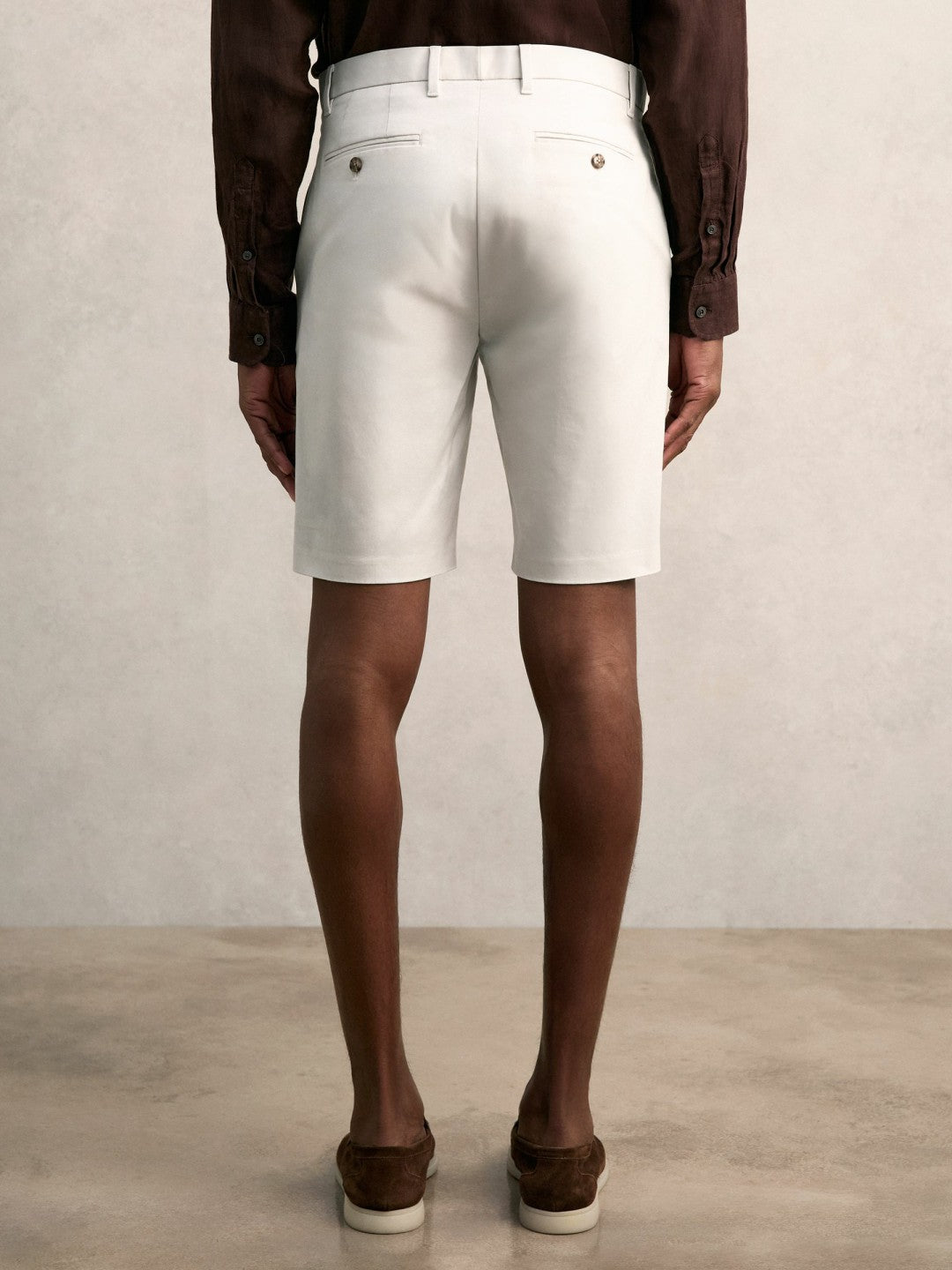 Cotton Chino Shorts with Stretch Chalk | Men