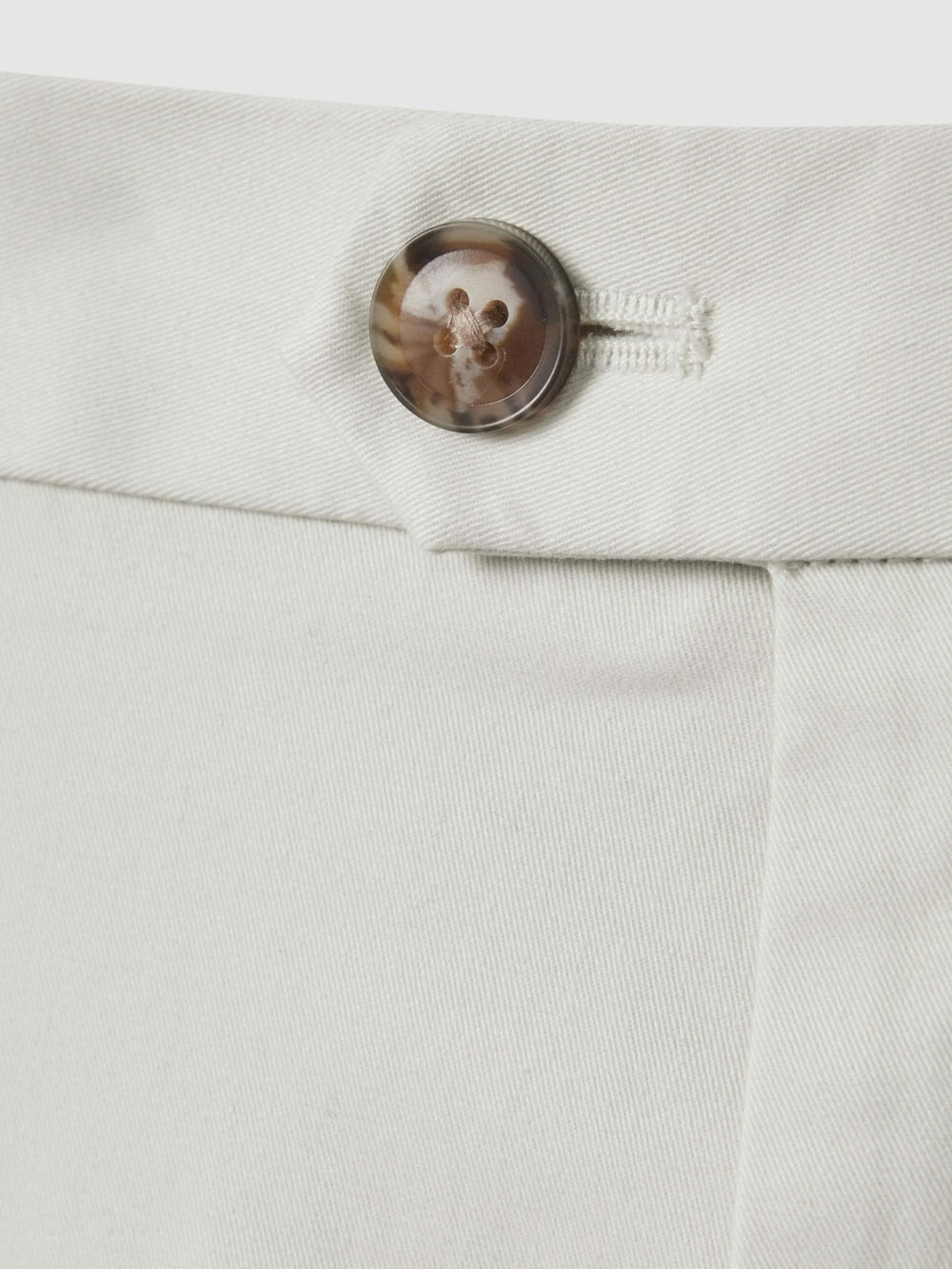Cotton Chino Shorts with Stretch Chalk | Men