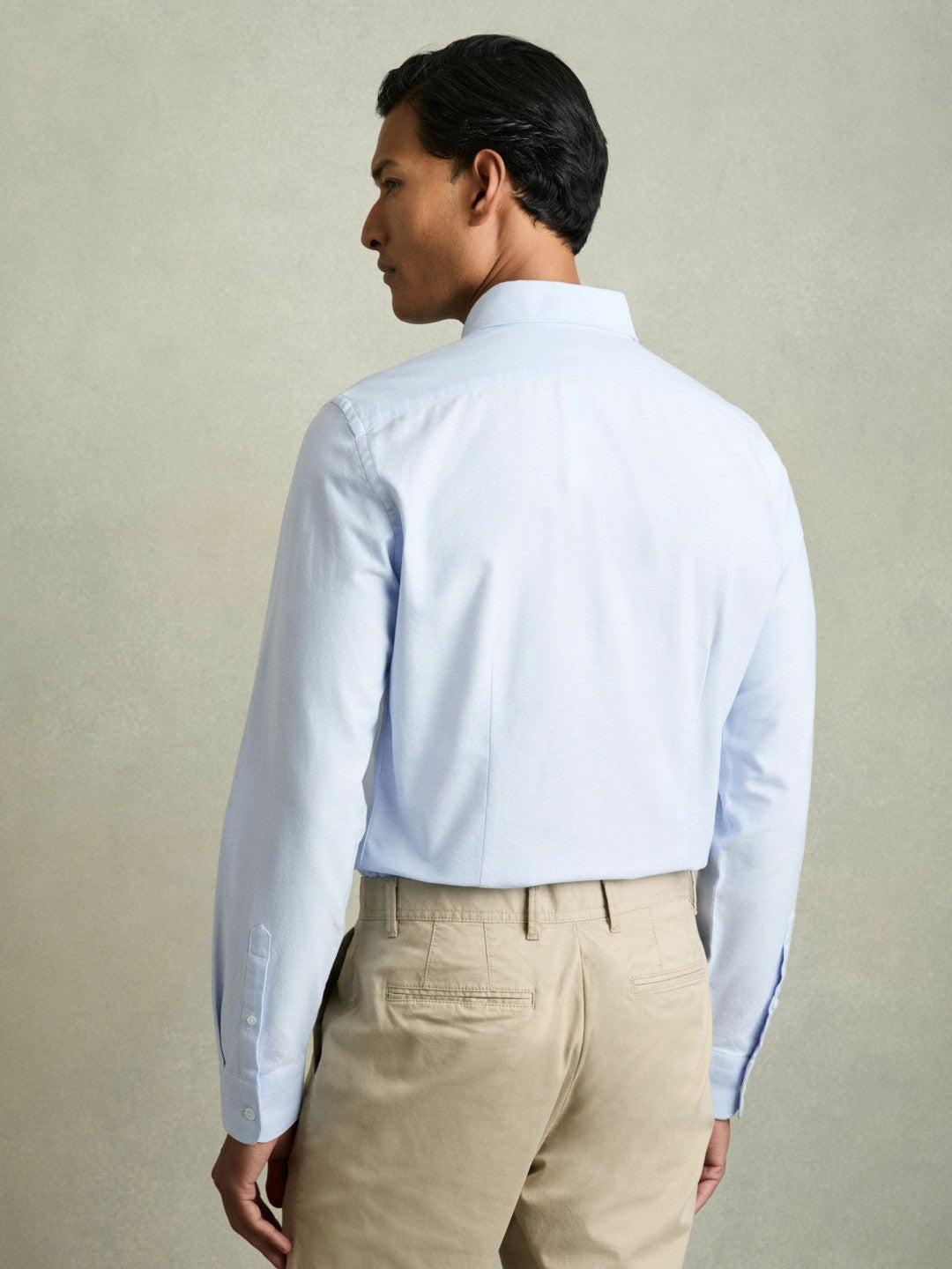 Slim-Fit Button-Down Collar Cotton Oxford Shirt Soft Blue | Men