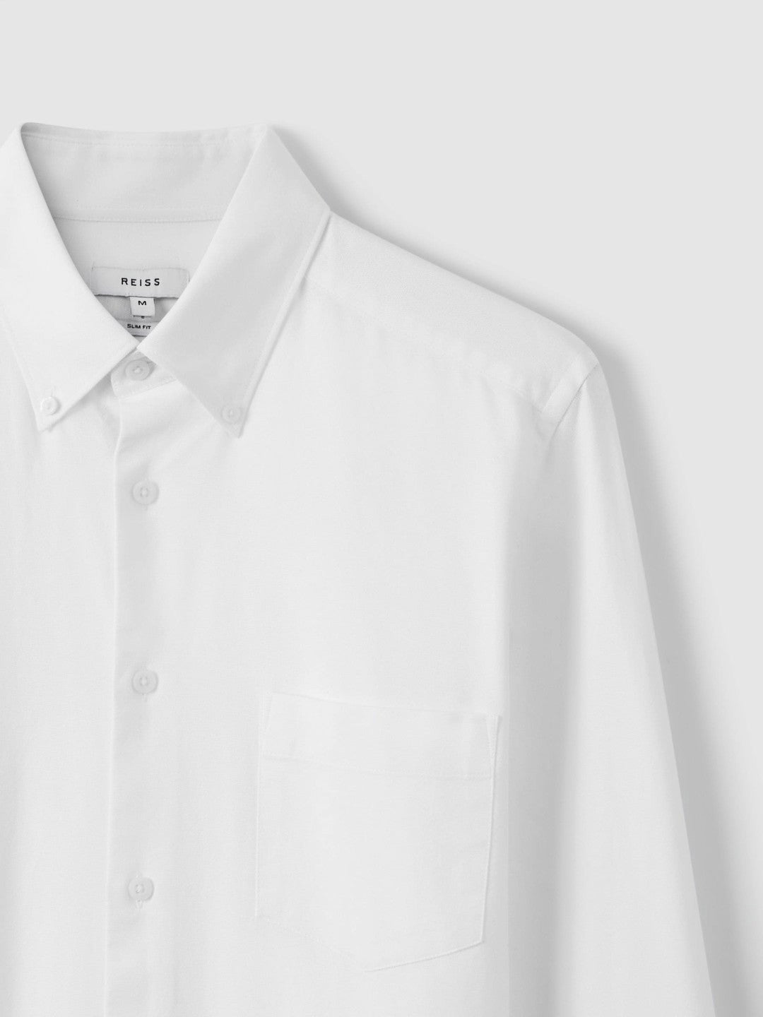 Slim-Fit Button-Down Collar Cotton Oxford Shirt White | Men