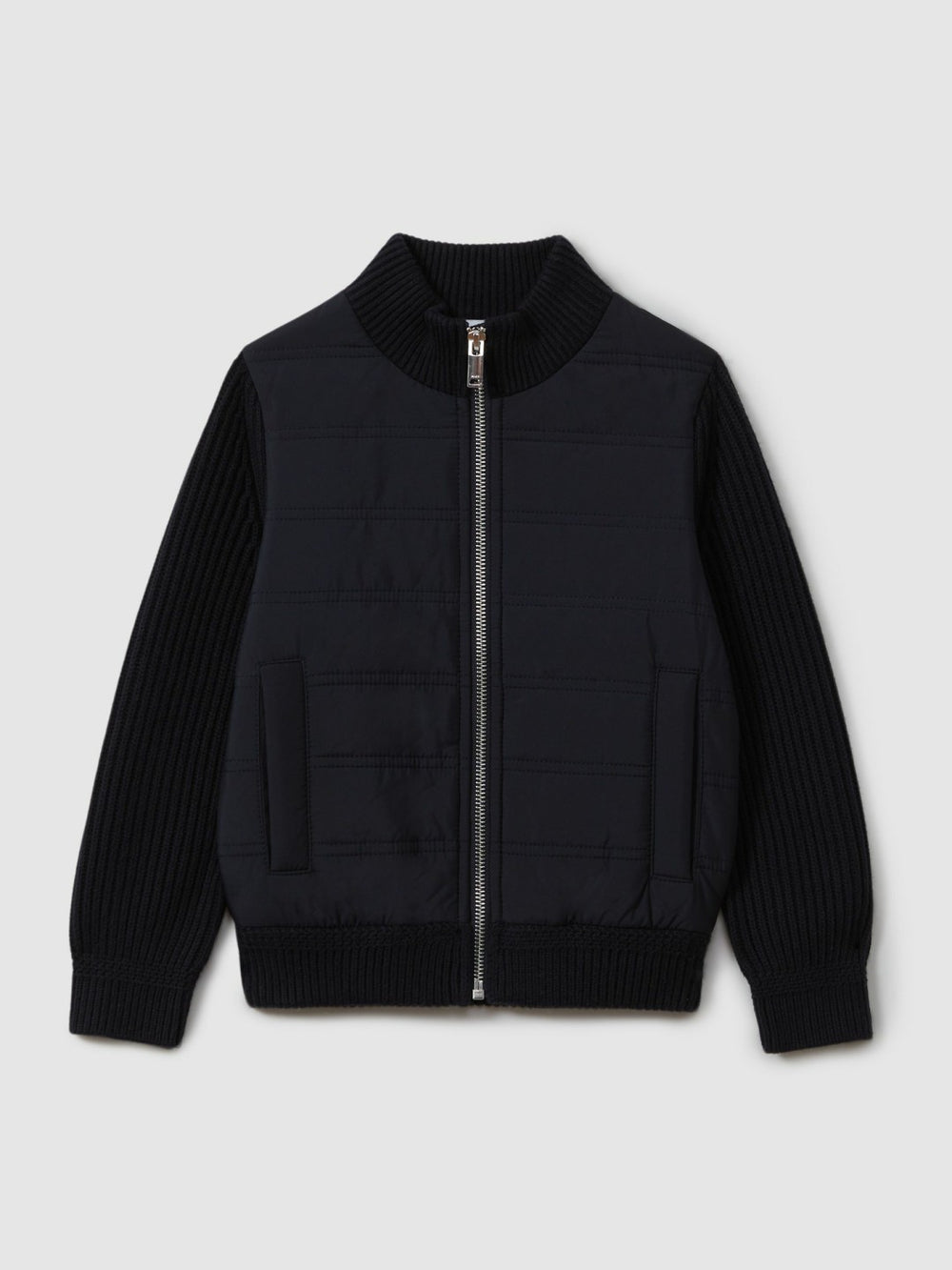 9-14 yrs Hybrid Zip Through Quilted Jacket Navy | Children & Baby