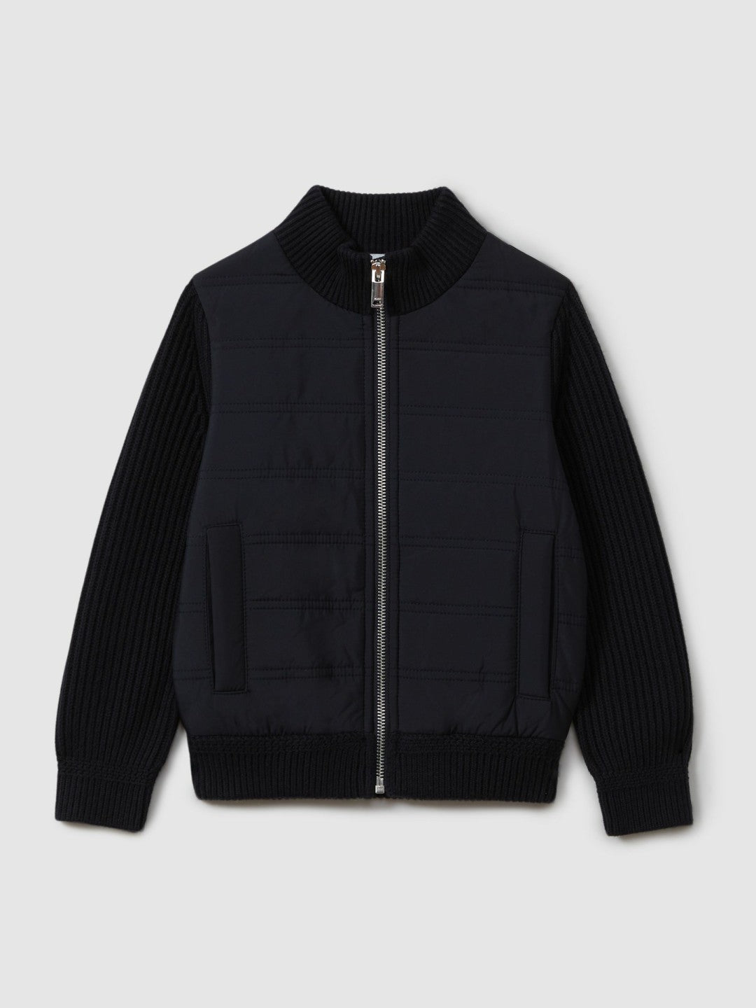 9-14 yrs Hybrid Zip Through Quilted Jacket Navy | Children & Baby