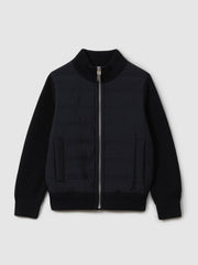 9-14 yrs Hybrid Zip Through Quilted Jacket Navy | Children & Baby