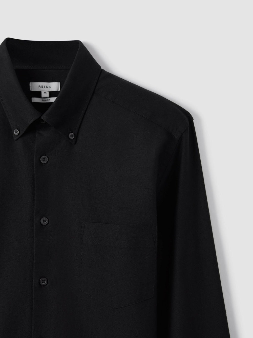 Slim-Fit Button-Down Collar Cotton Oxford Shirt Black | Men