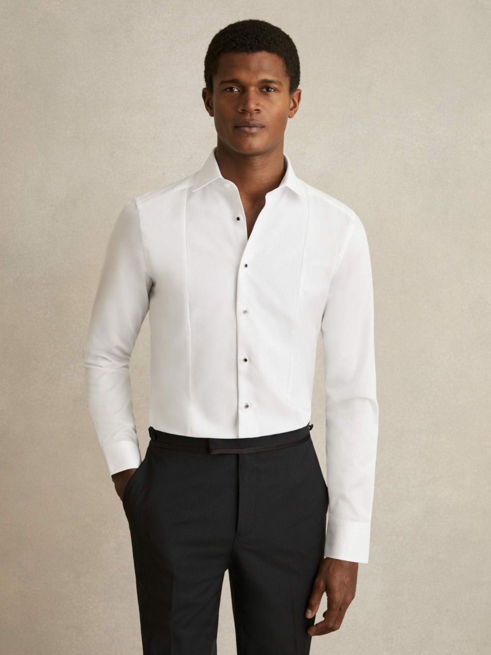 Slim Fit Cotton Marcella Tuxedo Shirt White | Men