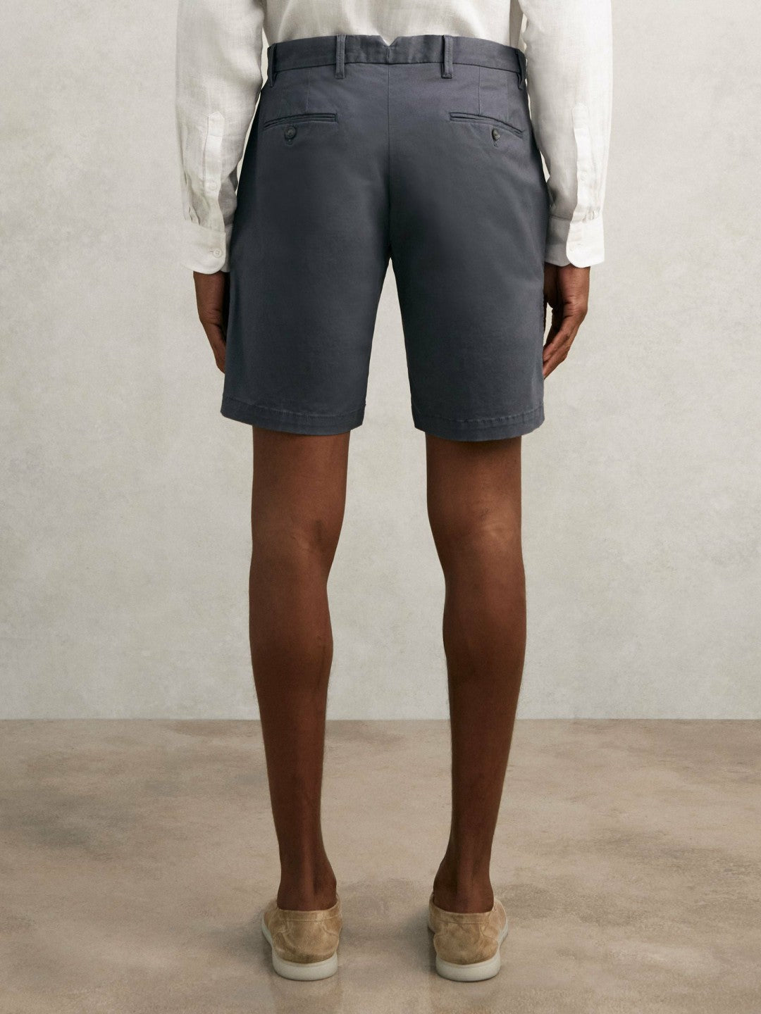 Cotton Chino Shorts with Stretch Airforce Blue | Men