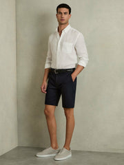 Cotton Chino Shorts with Stretch Navy | Men