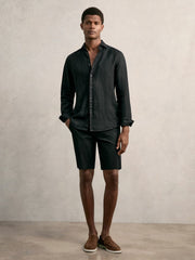 Cotton Chino Shorts with Stretch Black | Men