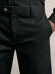 Cotton Chino Shorts with Stretch Black | Men