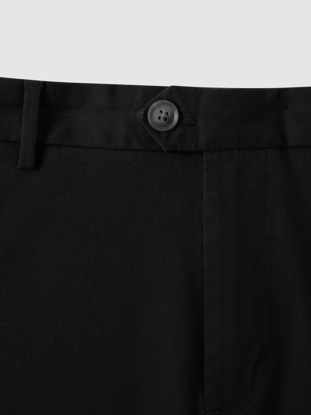 Cotton Chino Shorts with Stretch Black | Men