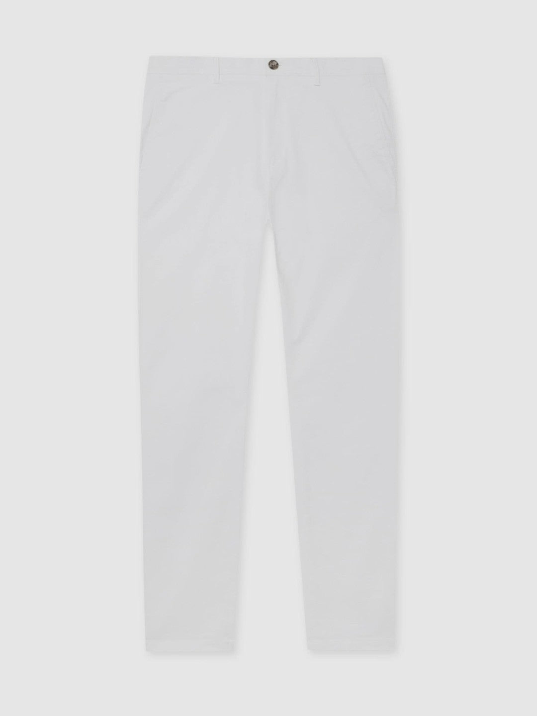 Slim Fit Washed Cotton Blend Chinos White | Men