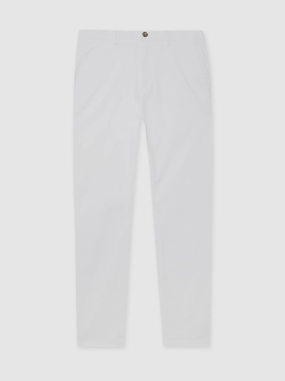 Slim Fit Washed Cotton Blend Chinos White | Men