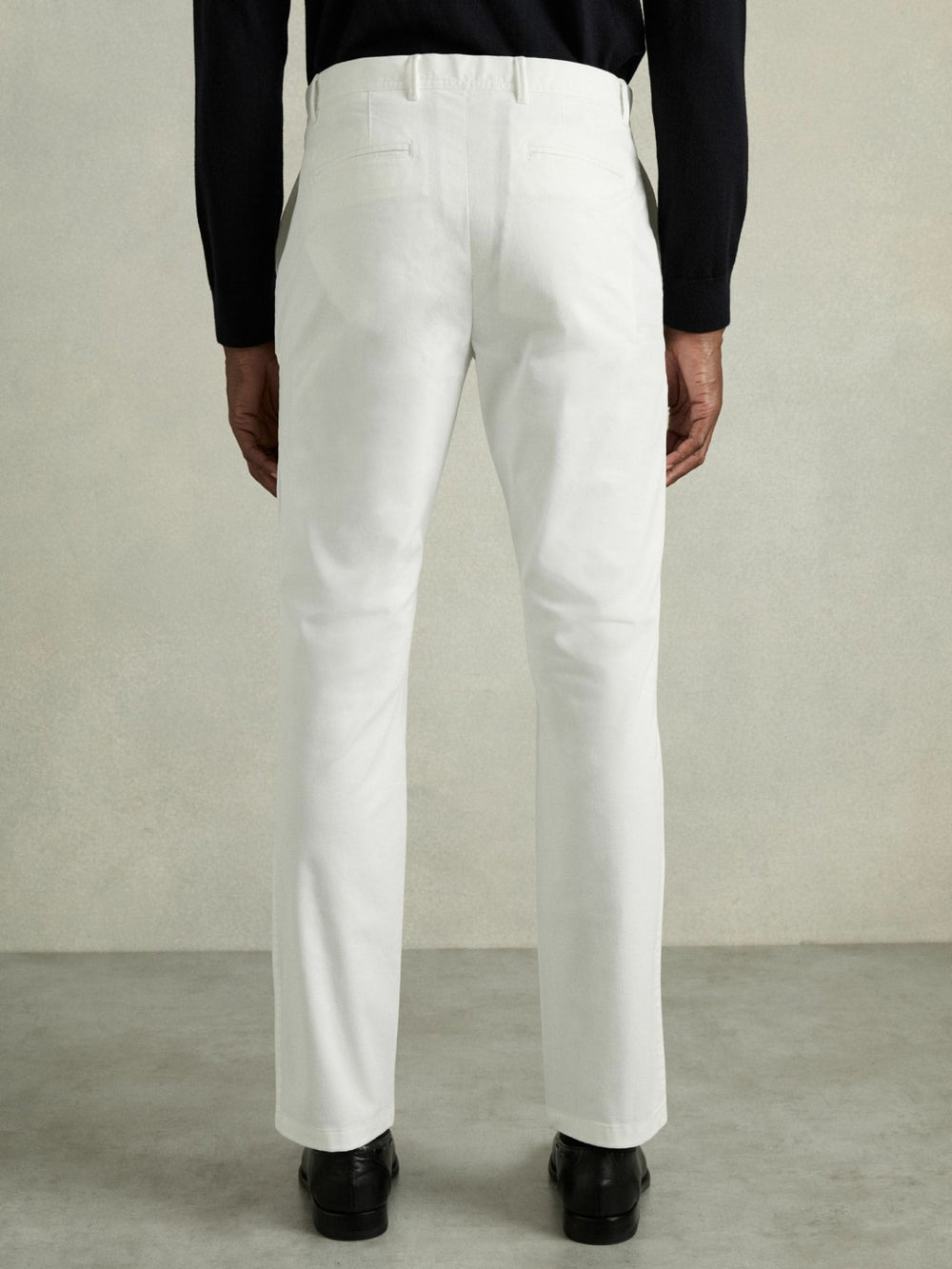 Slim Fit Washed Cotton Blend Chinos White | Men