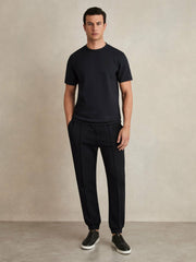 Interlock Jersey Crew Neck T-Shirt Navy Blue | Men