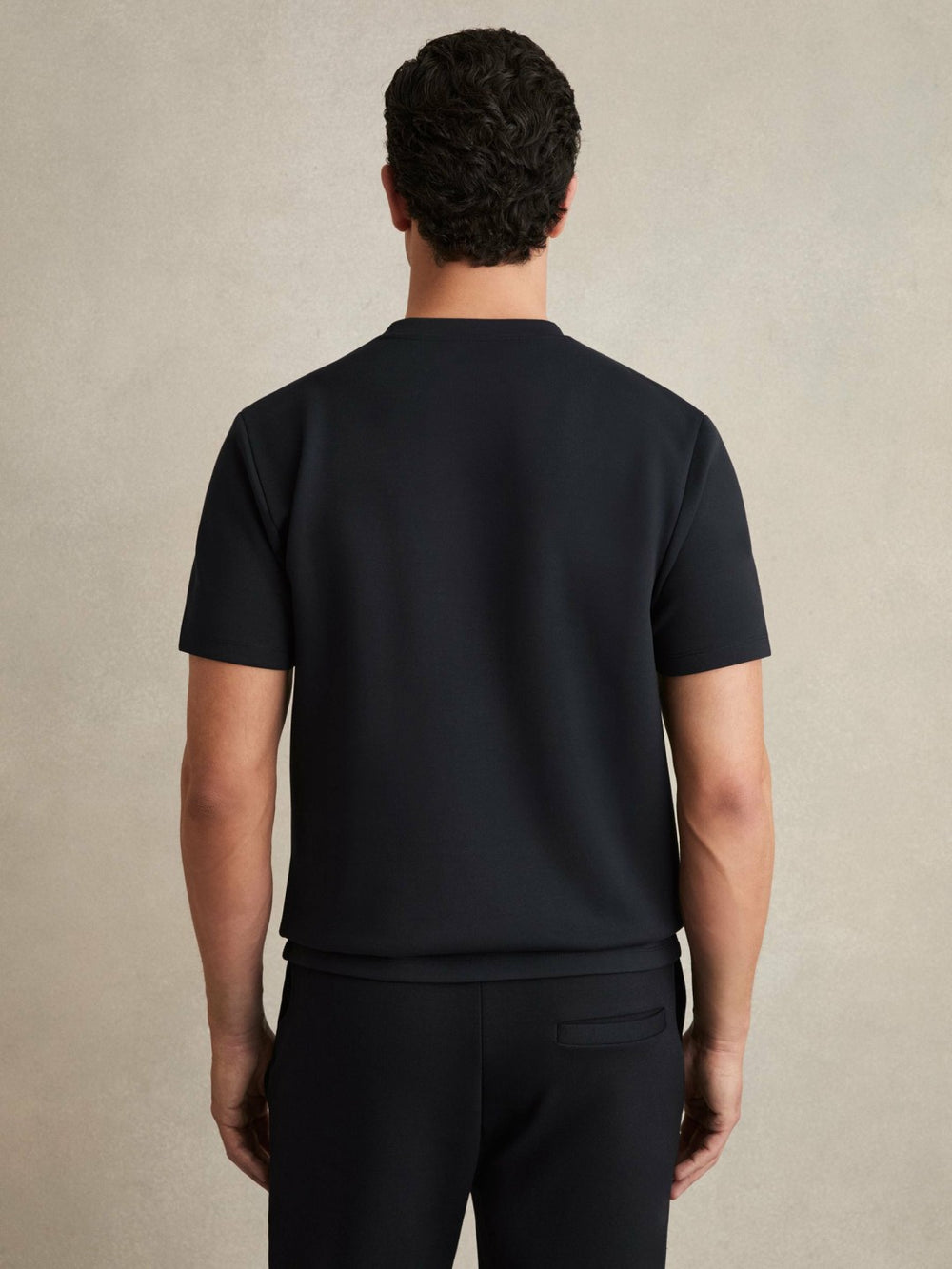Interlock Jersey Crew Neck T-Shirt Navy Blue | Men