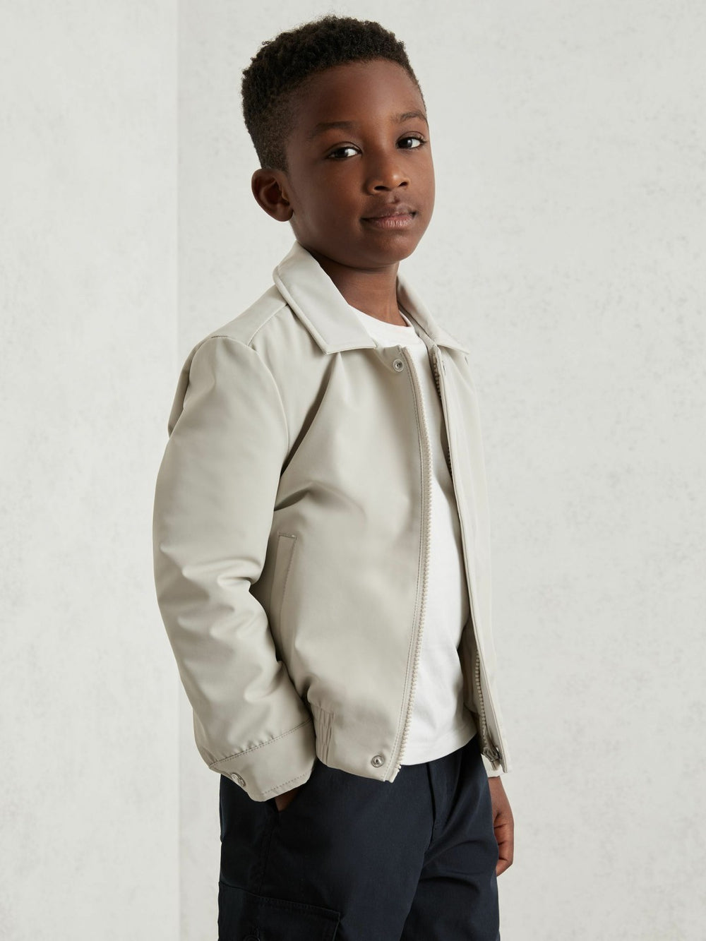 Zip-Through Harrington Jacket Stone | Children & Baby