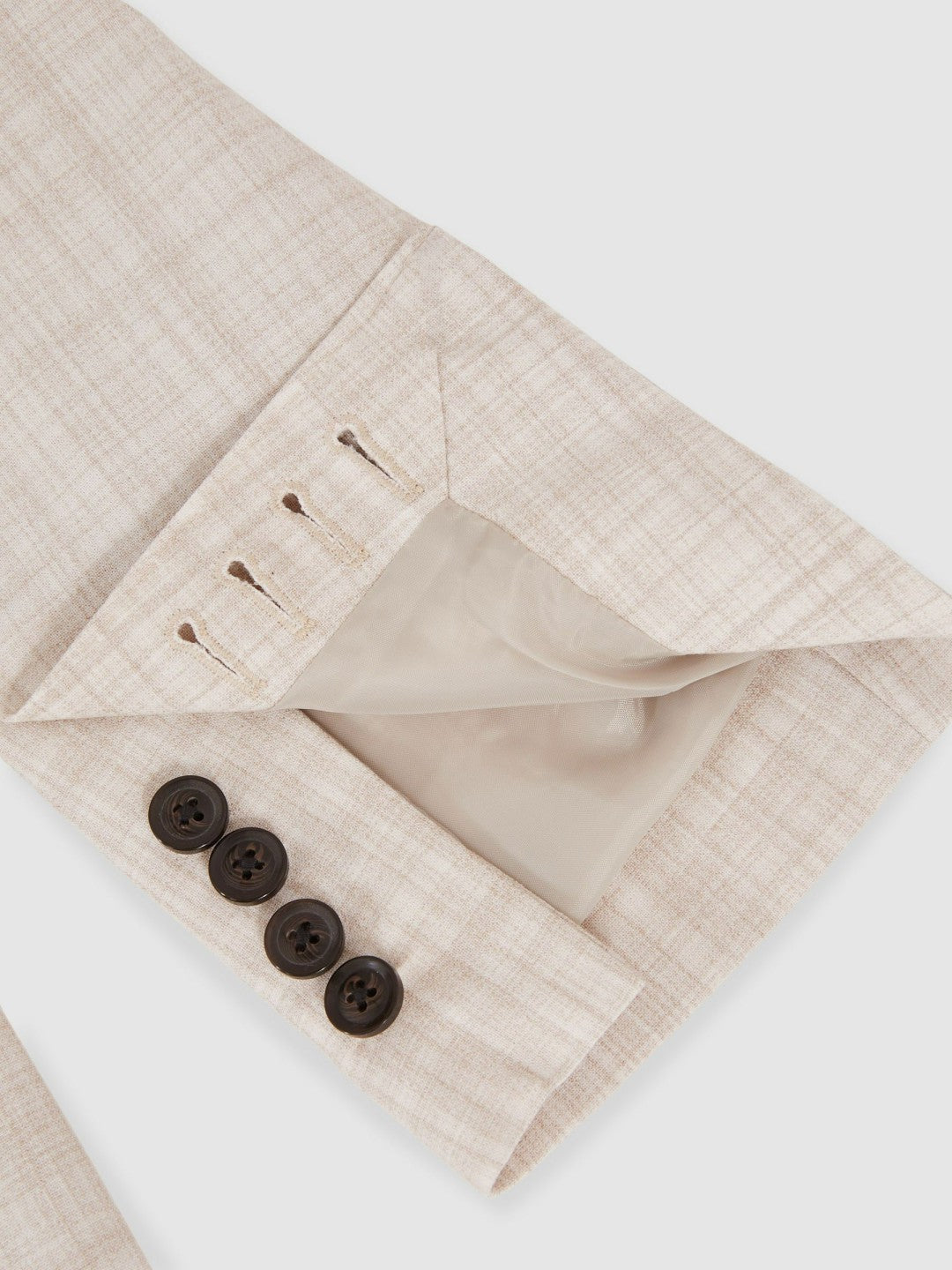 Double-Breasted Check Suit Blazer Regular-Fit Stone | Men