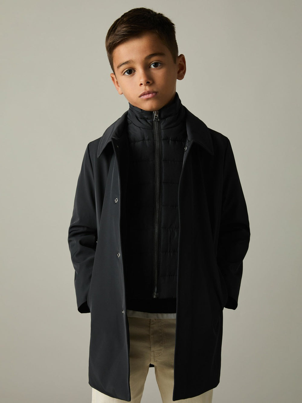 3-9 yrs Gabardine Coat with Removable Gilet Navy | Children & Baby